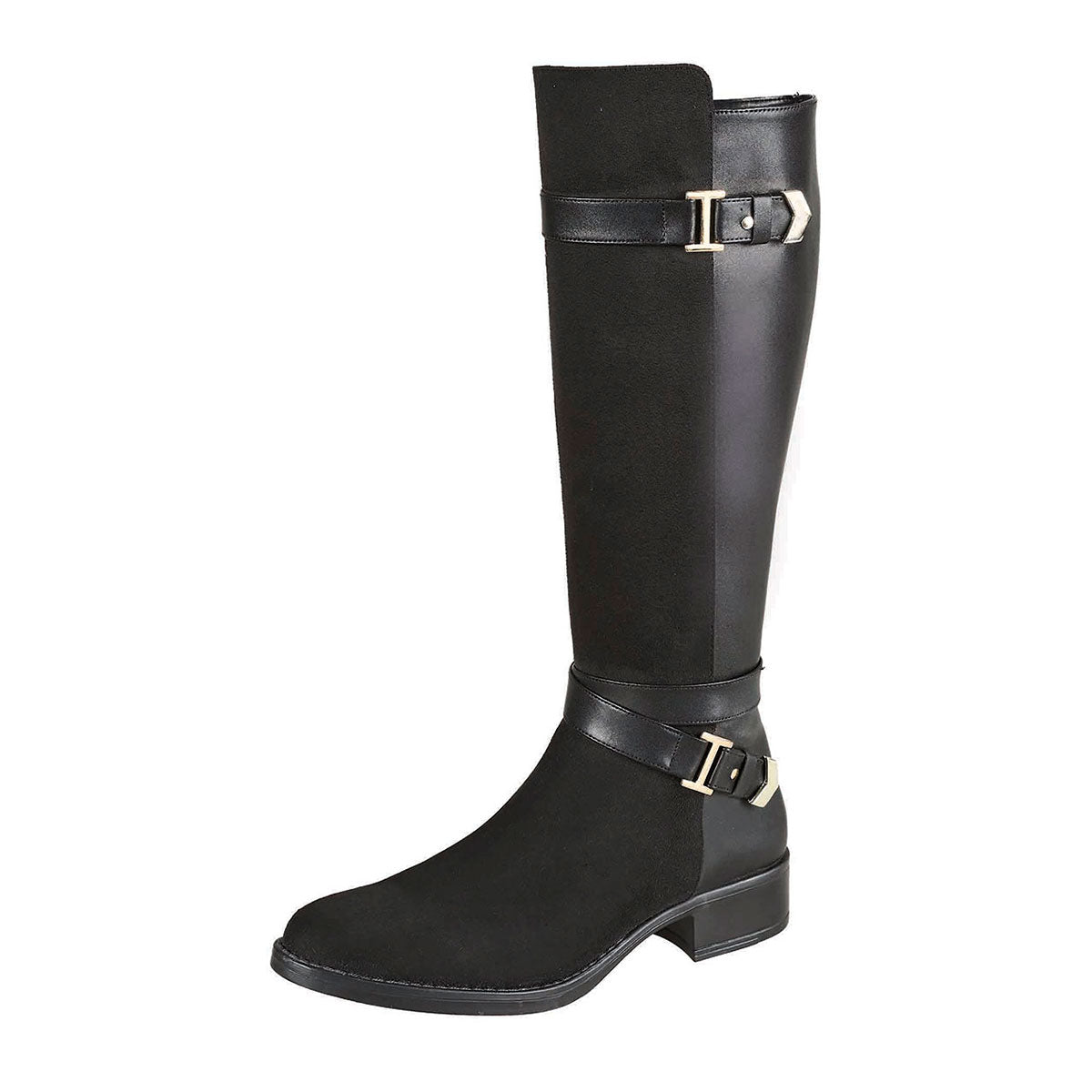 Bota Larga Para Mujer CASTALIA Negro Gamuza 002-35