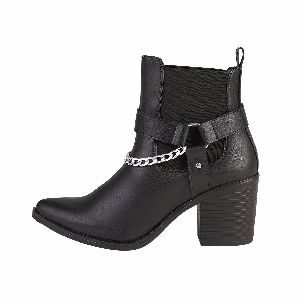 Botin Para Mujer CASTALIA 002-40 Negro con Detalle de Cadena