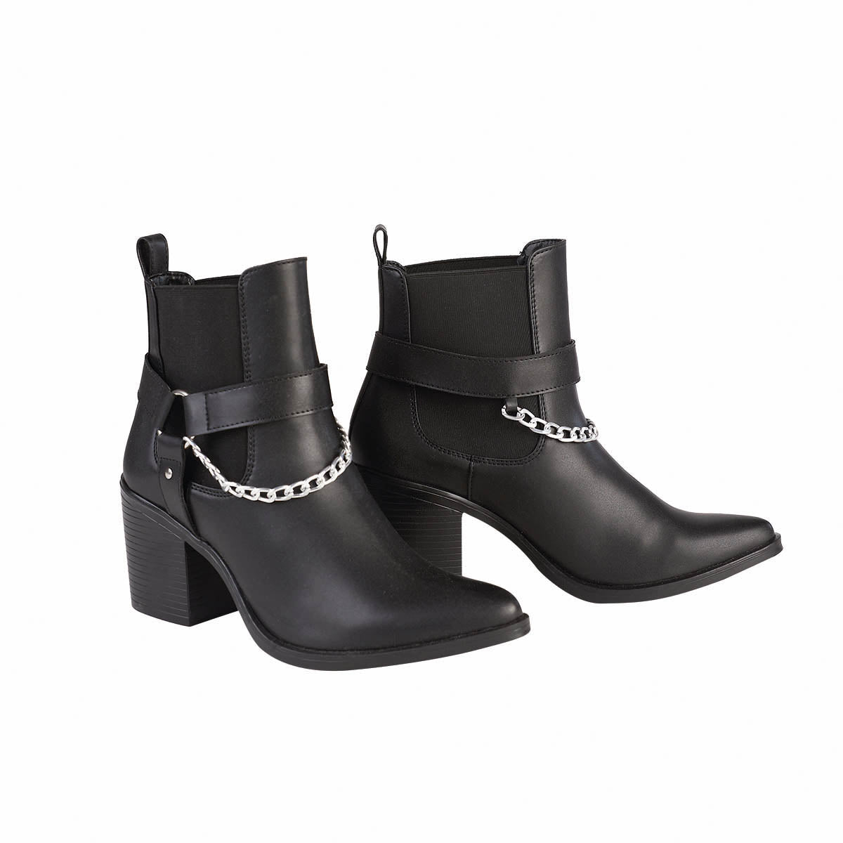 Botin Para Mujer CASTALIA 002-40 Negro con Detalle de Cadena