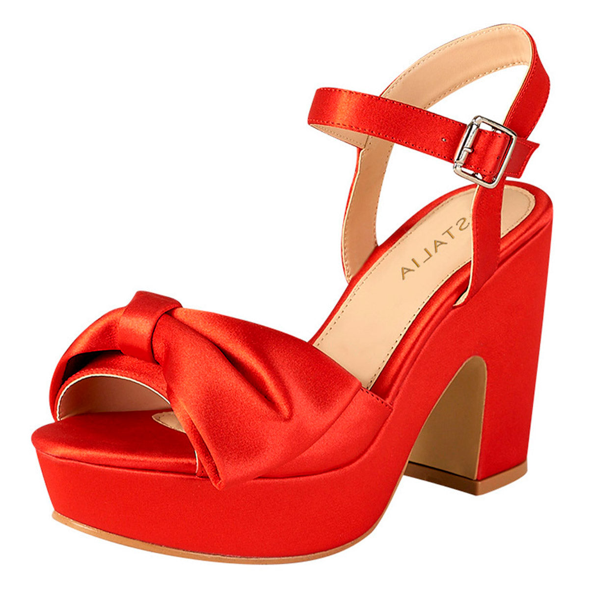 Tacón Para Mujer CASTALIA 013-07 Rojo con Moño