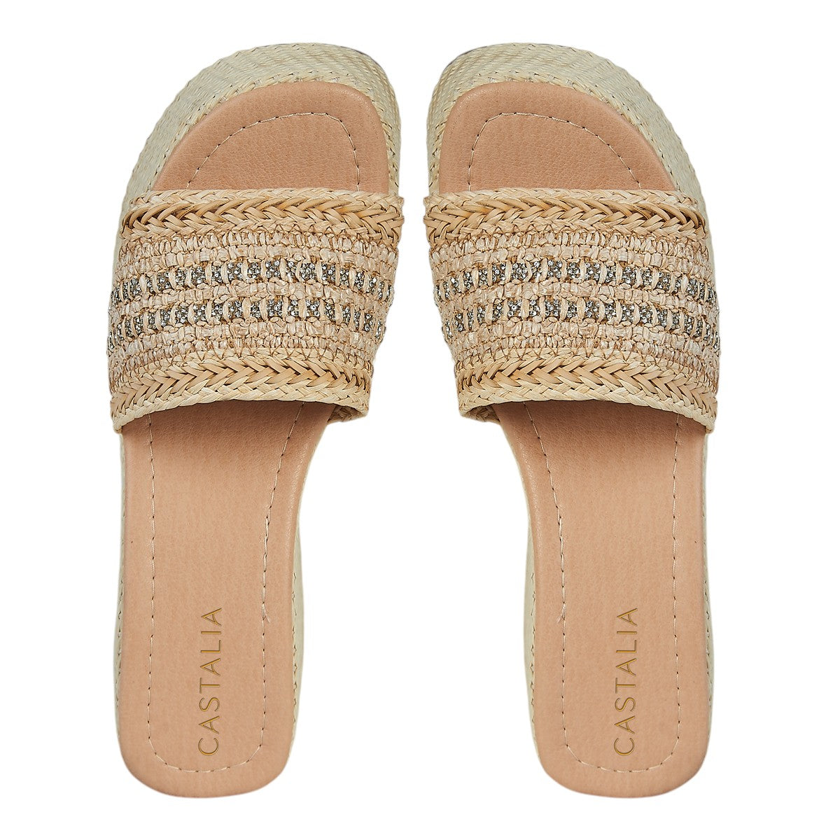 Plataforma Corrida De Yute Para Mujer Castalia 026-02 Beige