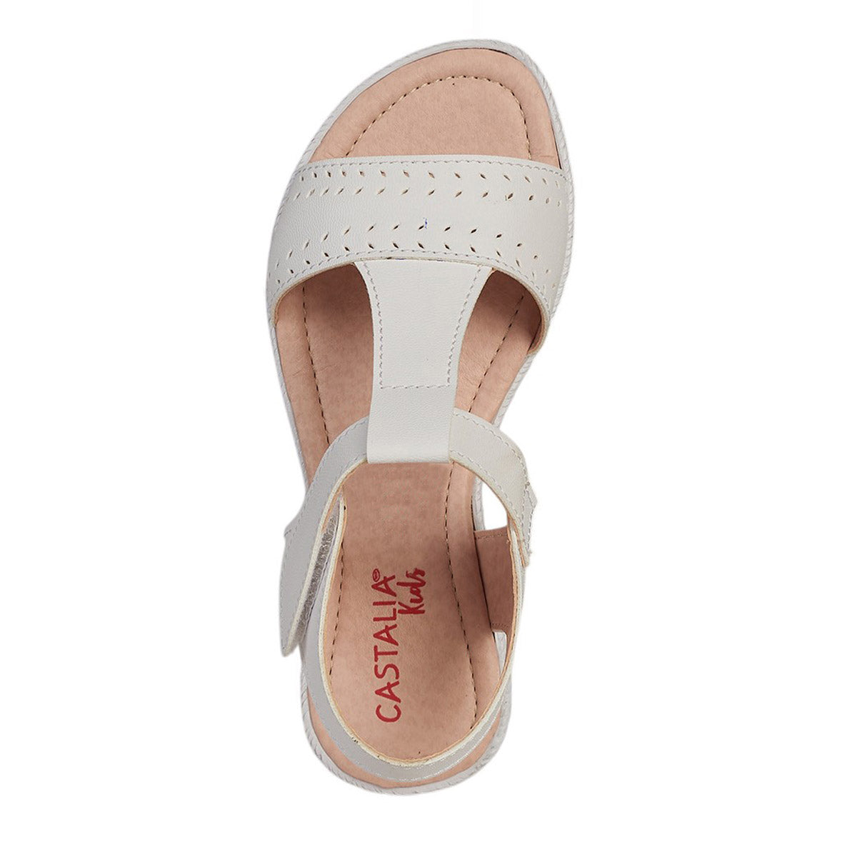 Huarache Para Niña CASTALIA 035-48 Blanco Velcro Ajustable