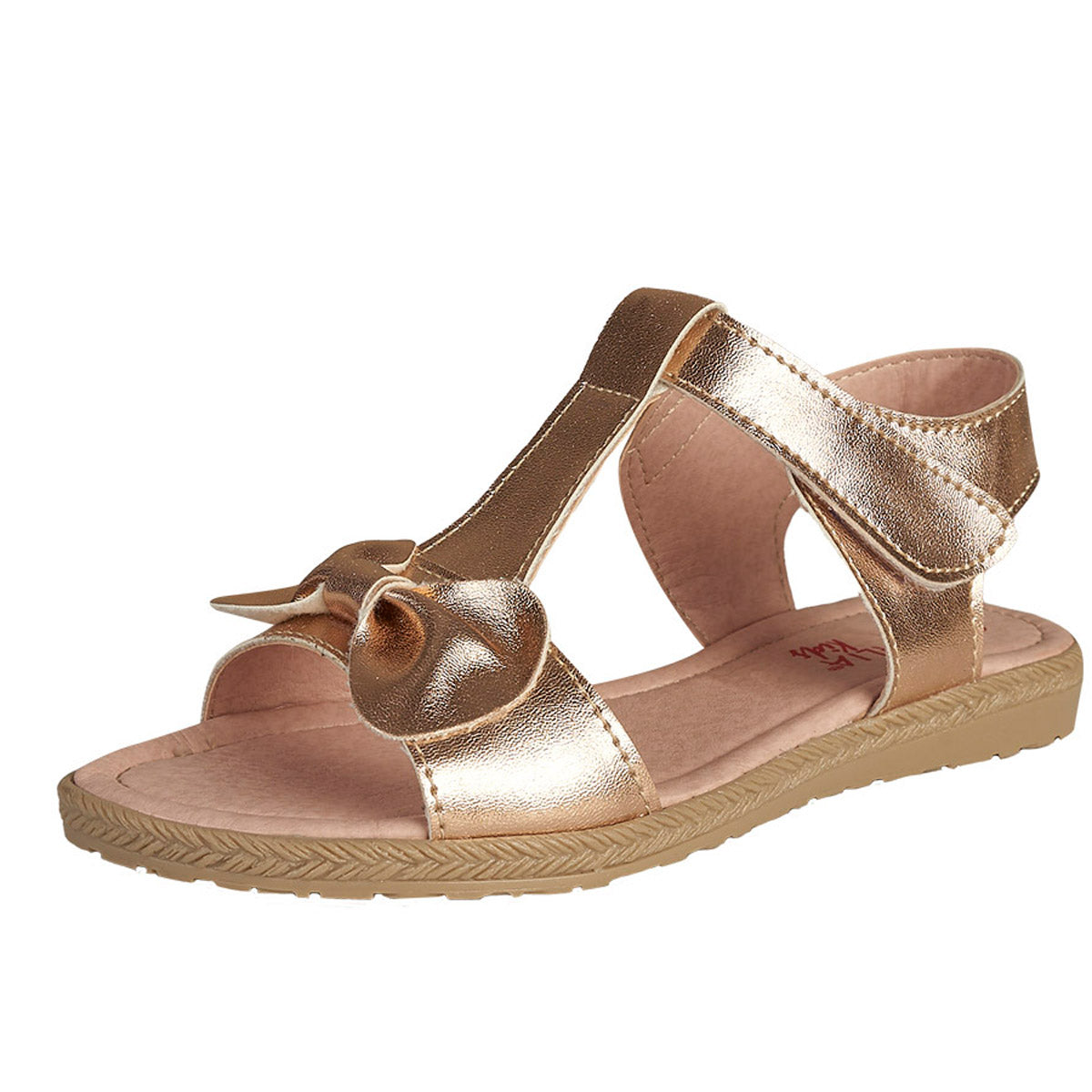 Huarache Para Niña CASTALIA 035-51 Oro Rosado Con Moño