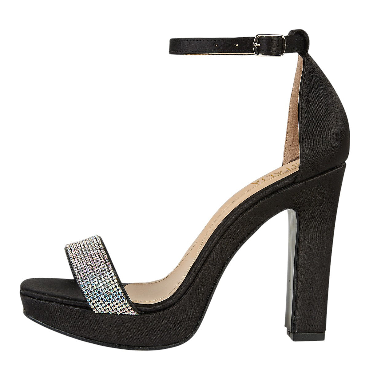 Tacón Para Mujer Castalia 099-23 Negro Con Brillos