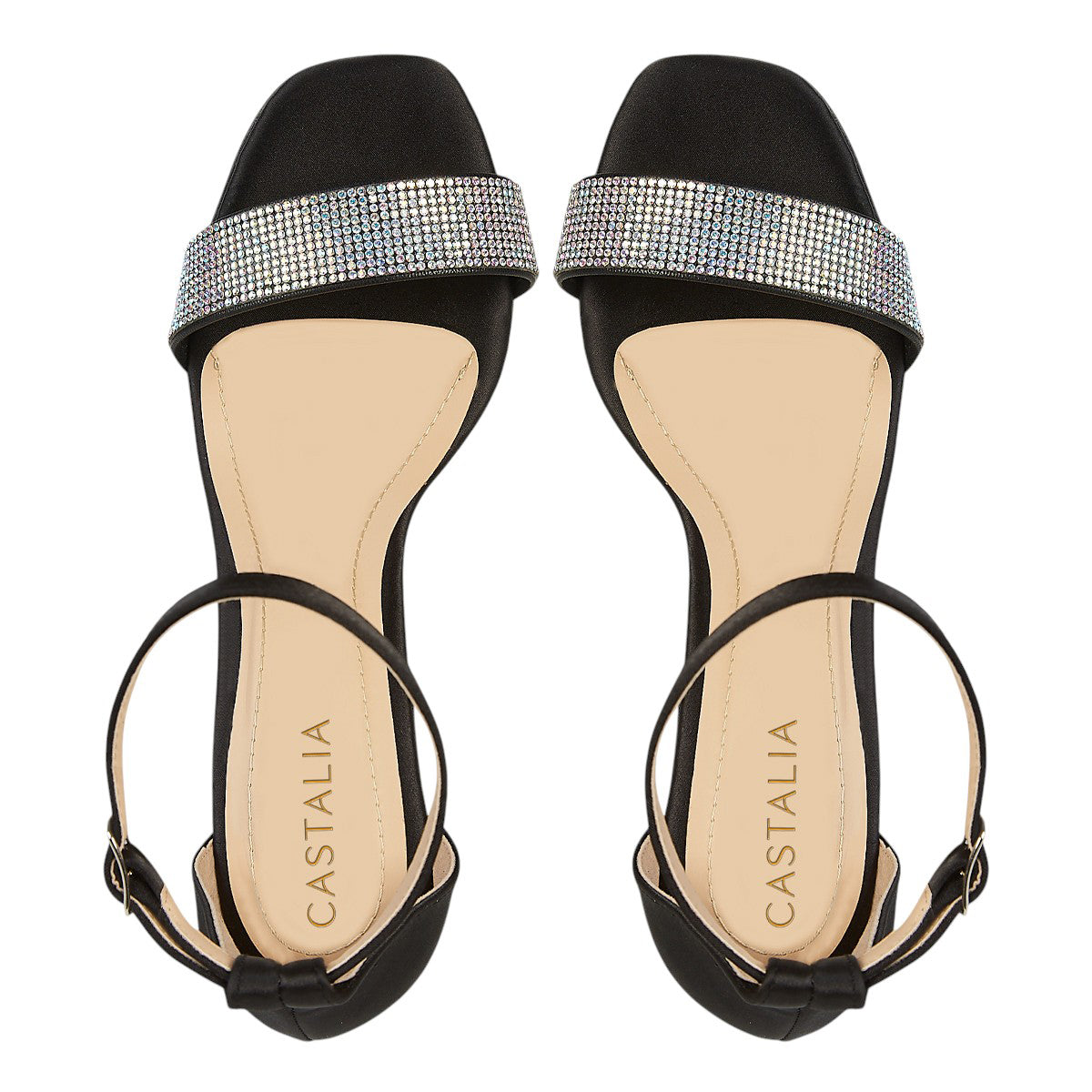 Tacón Para Mujer Castalia 099-23 Negro Con Brillos