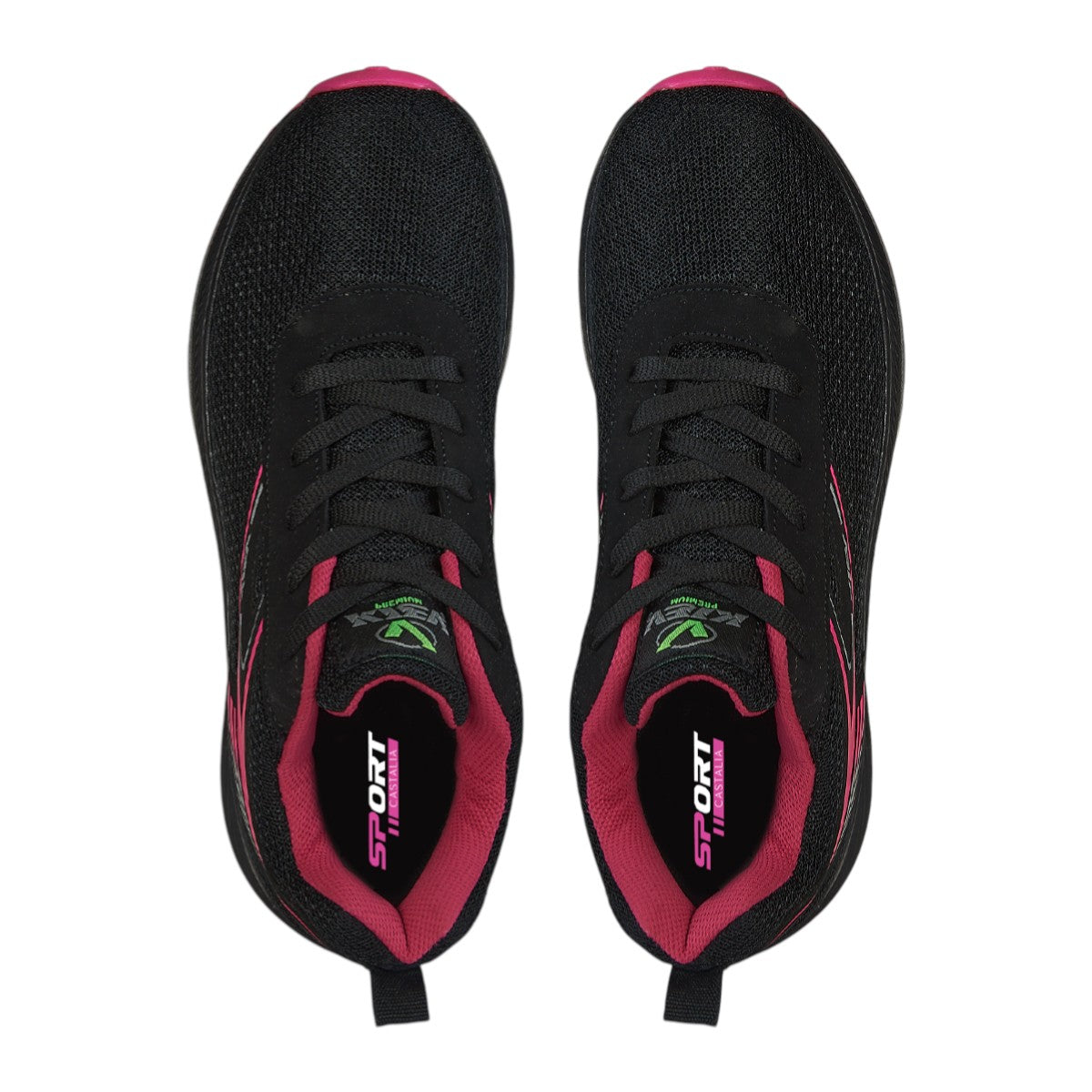 Tenis Deportivo Para Mujer Castalia 100-09 Negro Con Rosa