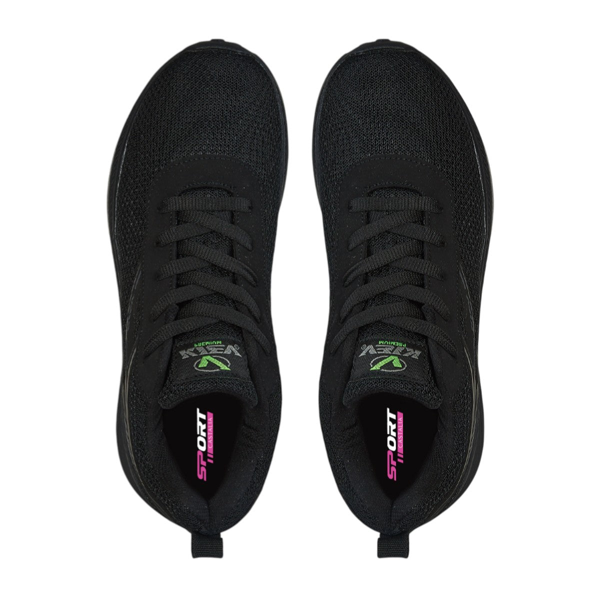 Tenis Deportivo Para Mujer Castalia 100-10 Negro Con Doble Soporte