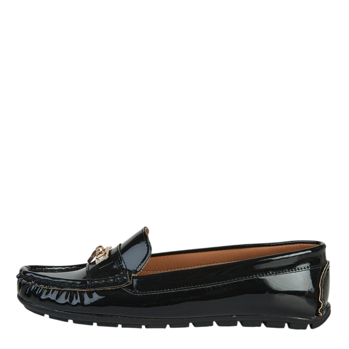 Zapato Confort De Charol Mujer CASTALIA 108-84 Negro Detalle De Candado