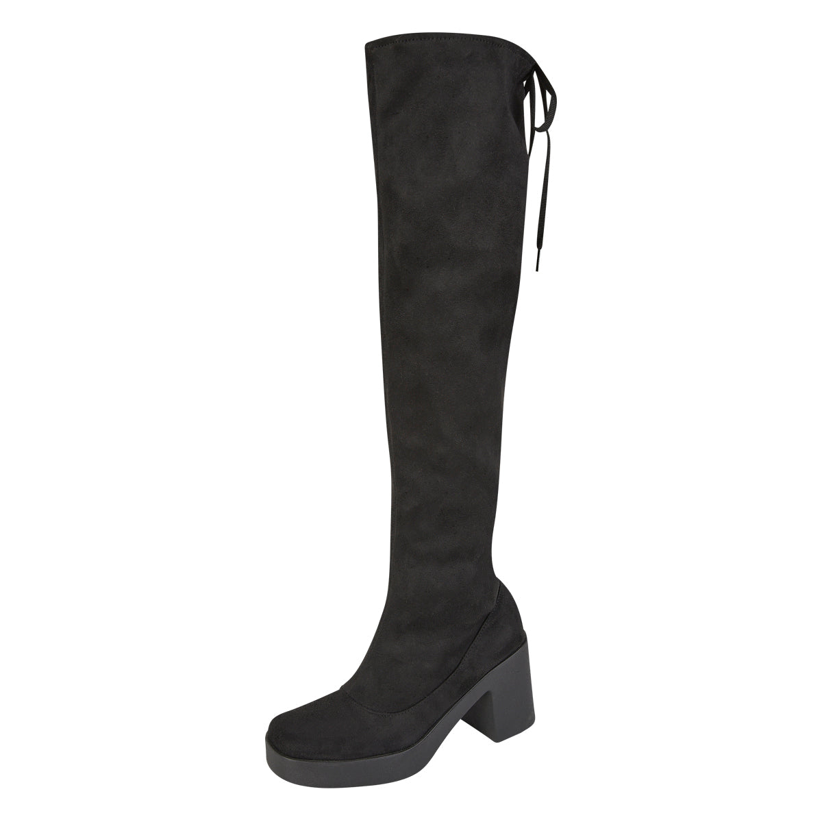 Bota Larga De Gamuza Para Mujer Castalia 109-108 Negro