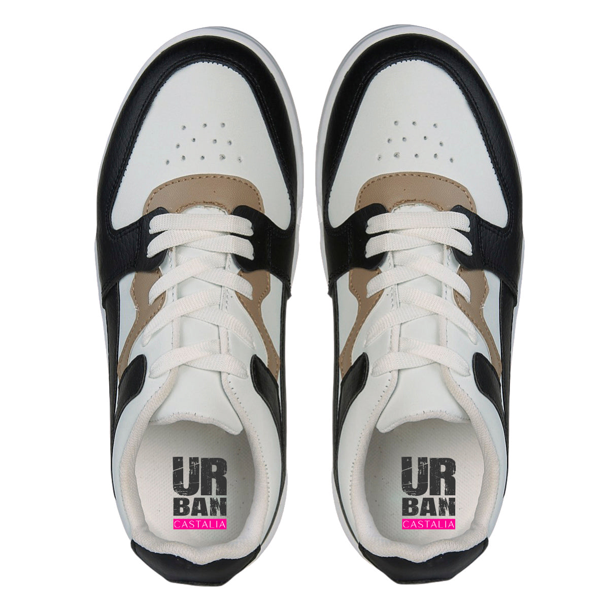 Tenis Urbano Para Mujer Castalia 109-111 Blanco Con Negro