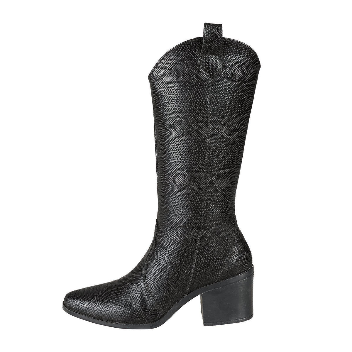 Bota Vaquera Larga Para Mujer Castalia Negro 139-26