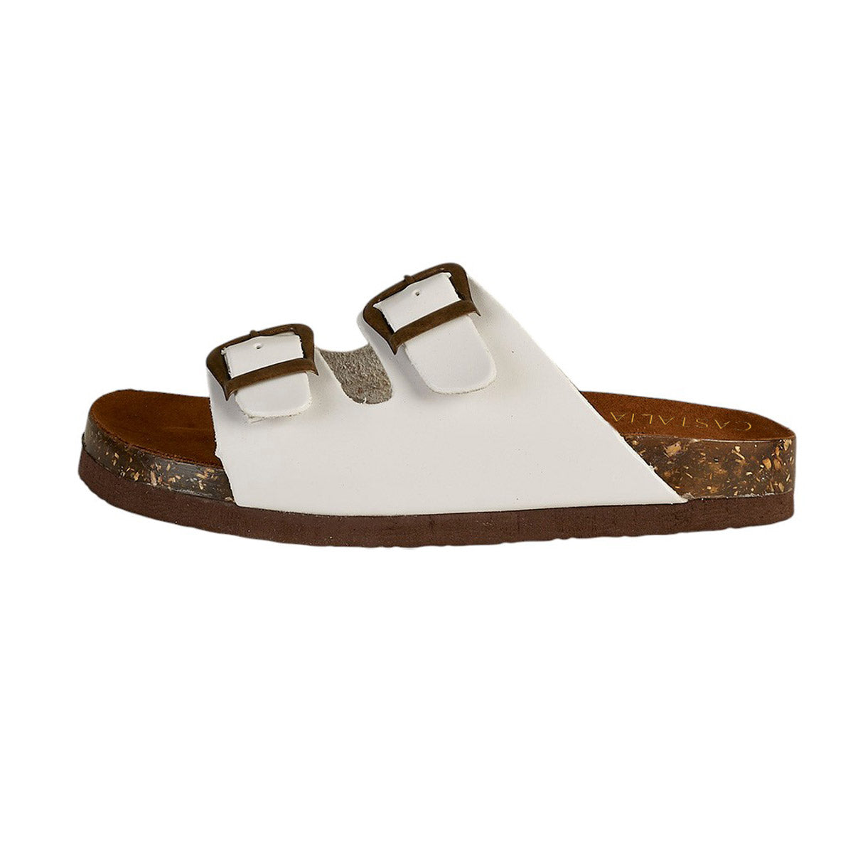 Huarache Para Mujer CASTALIA 139-44 Blanco Doble Hebilla