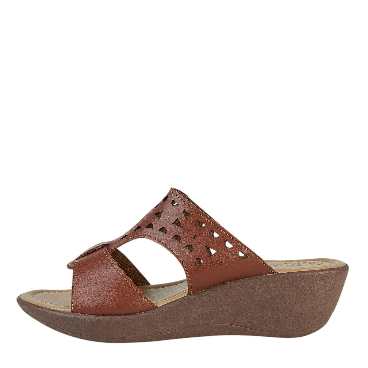 Plataforma Mujer Castalia 145-104 Tan Con Diseño Corte Laser