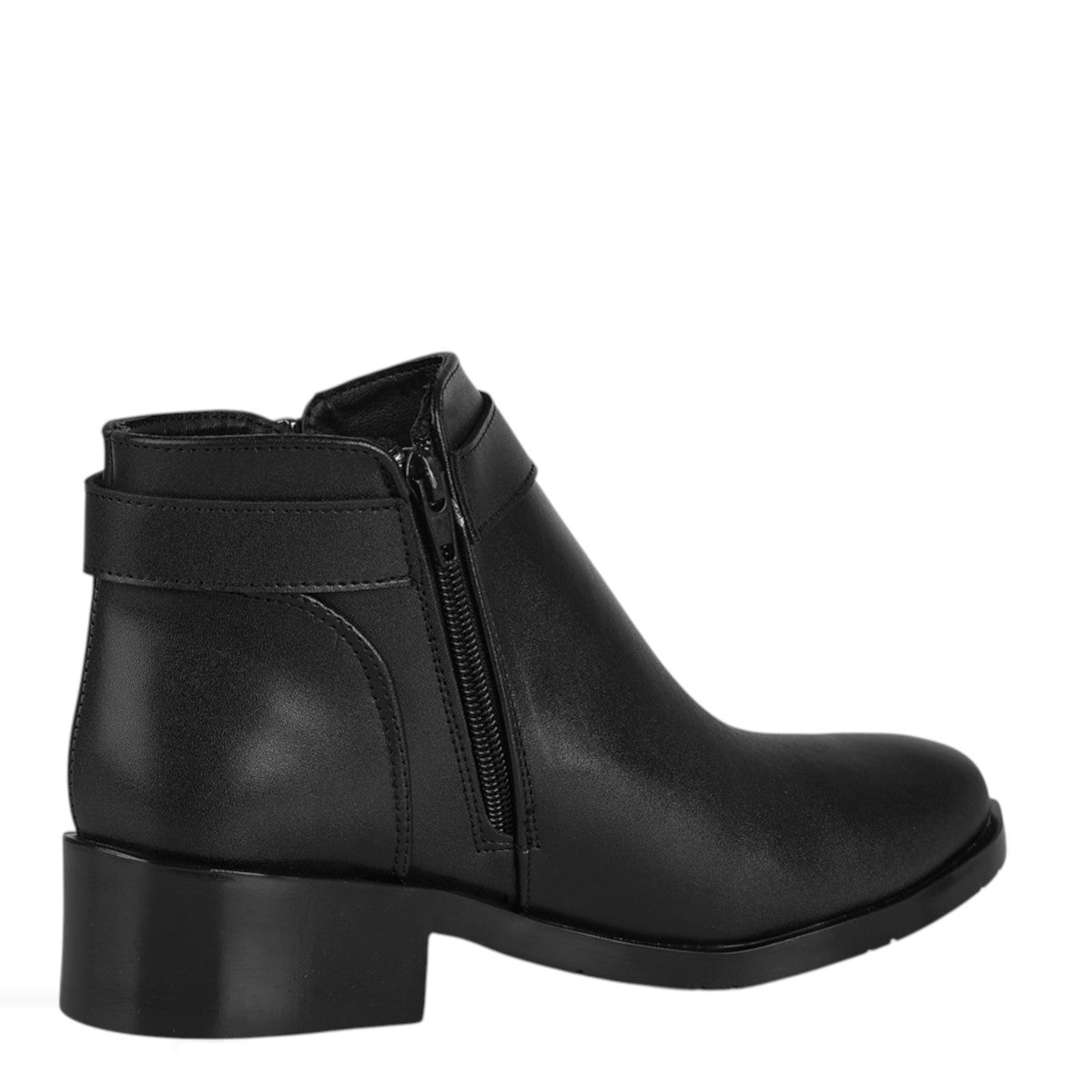 Botín Para Mujer Castalia 178-011 Negro Con Detalle Plateado