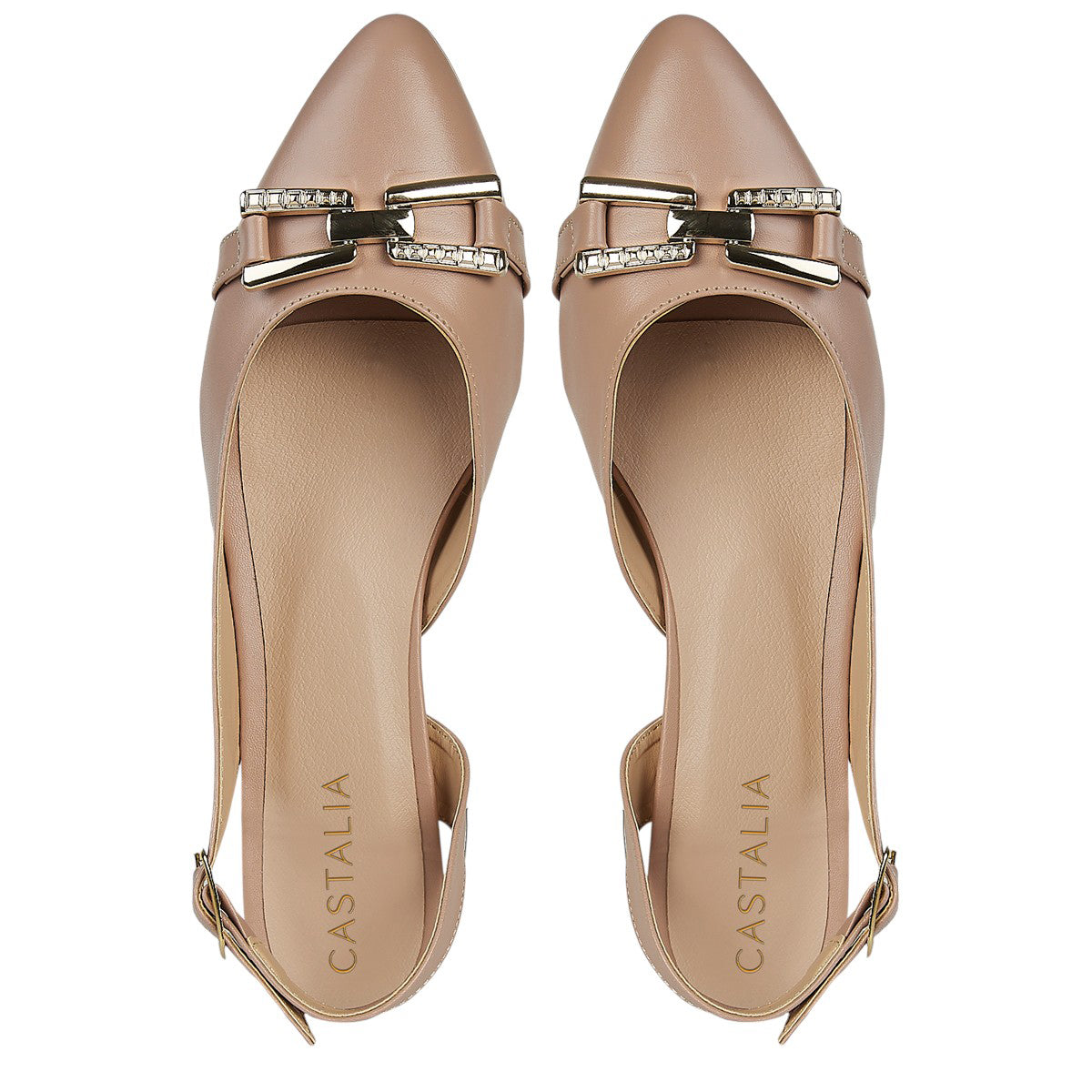 Balerina Para Mujer CASTALIA 220-102 Nude Detalle De Dorado
