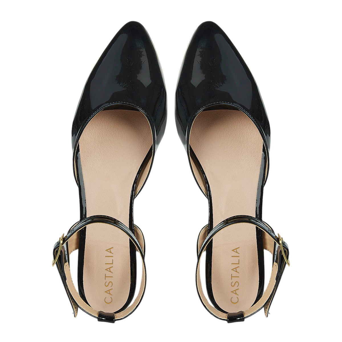 Balerina De Charol Para Mujer Castalia Ajuste En El Tobillo