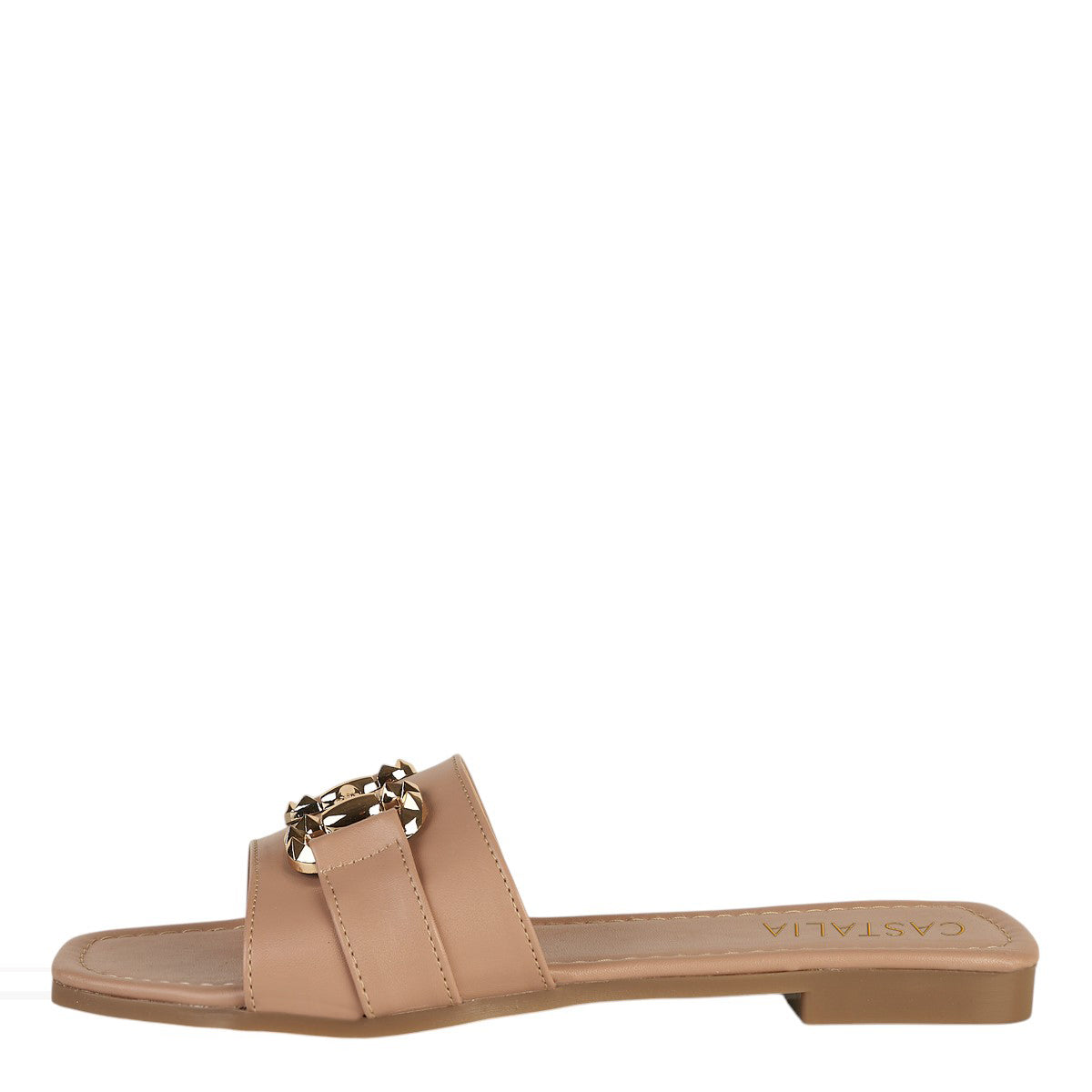 Sandalia De Piso Para Mujer CASTALIA 220-106 Detalle Dorado