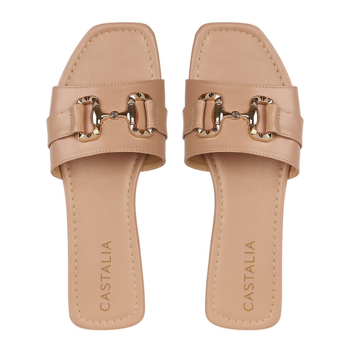 Sandalia De Piso Para Mujer CASTALIA 220-106 Detalle Dorado