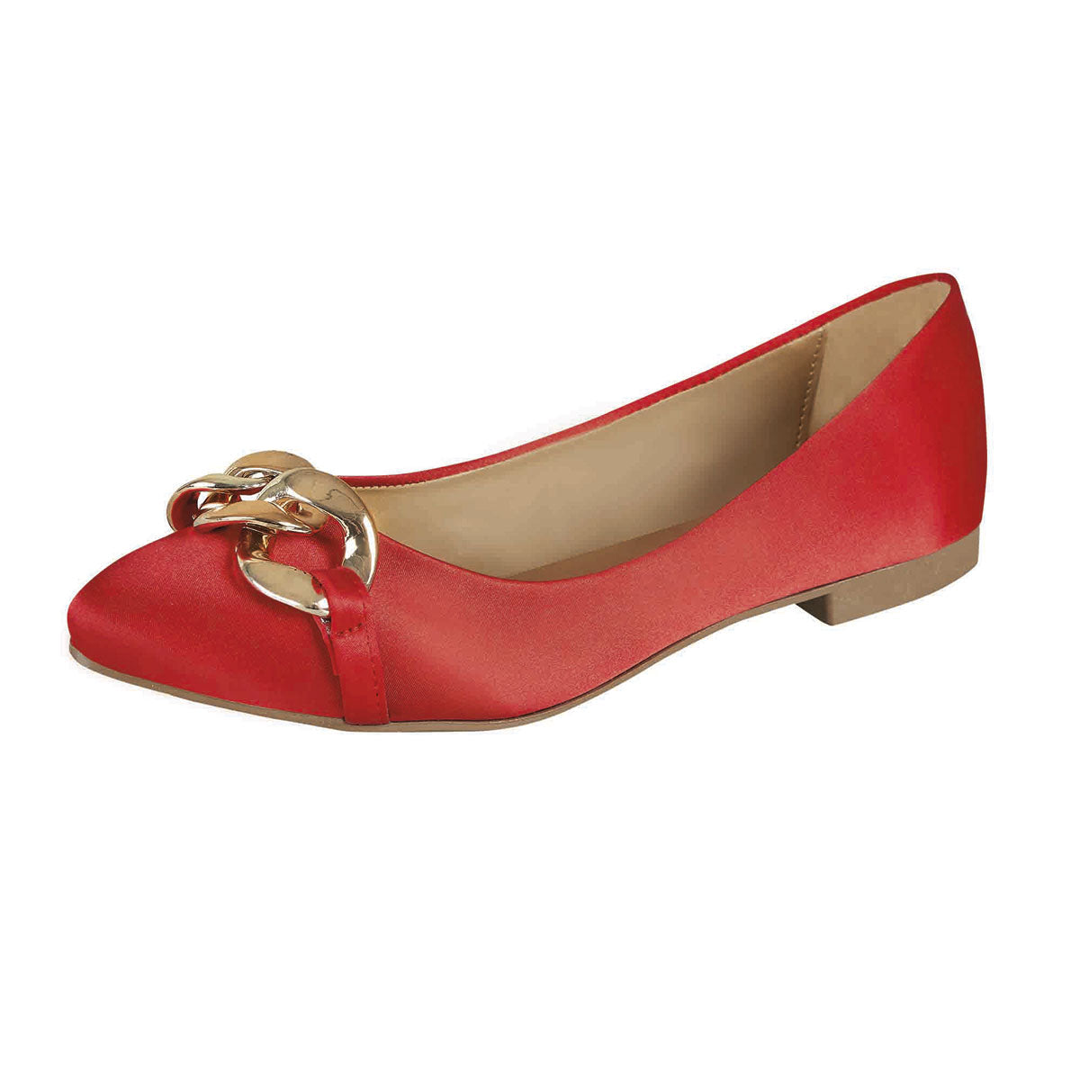 Balerina Para Mujer CASTALIA Rojo 220-61 Con Eslabón Dorado