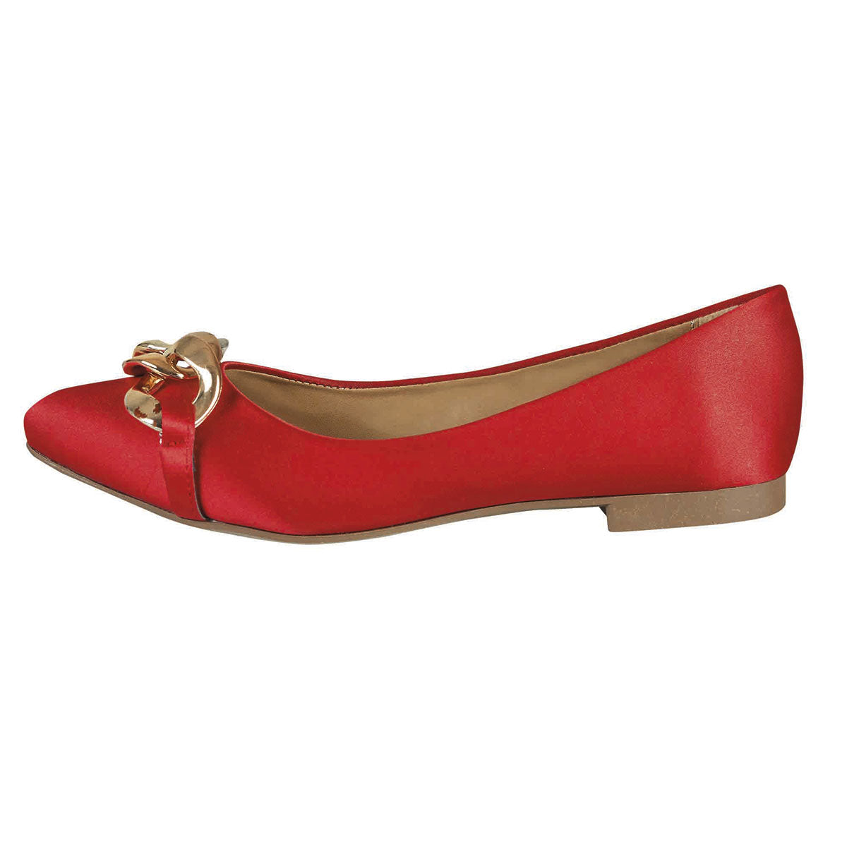 Balerina Para Mujer CASTALIA Rojo 220-61 Con Eslabón Dorado