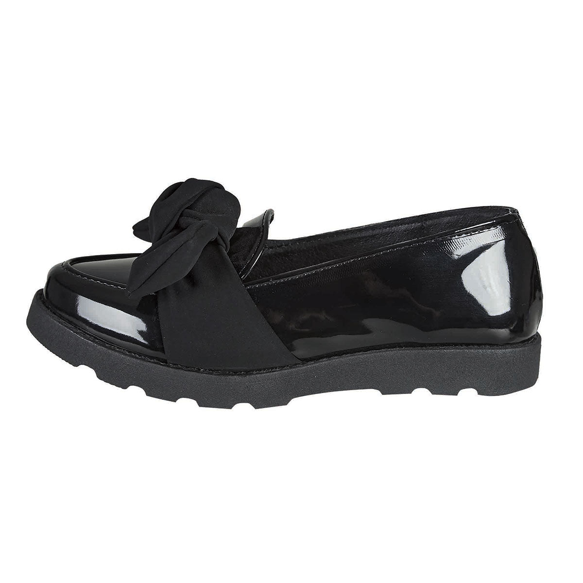 Zapato Escolar Para Niña CASTALIA Negro Charol 228-22 con Moño