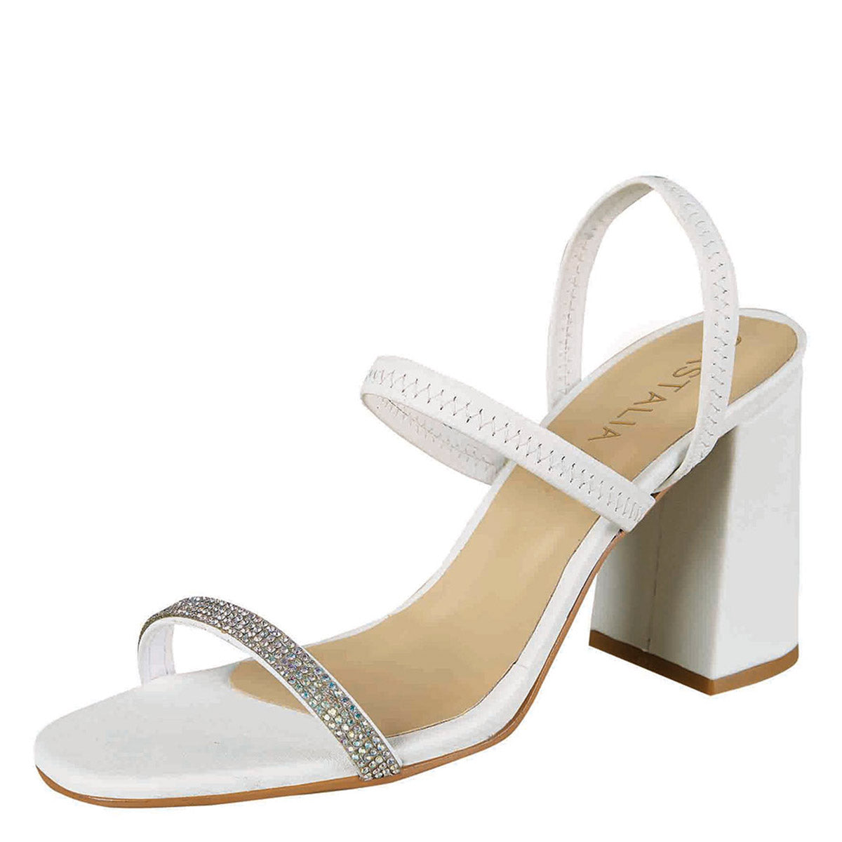 Tacón Para Mujer CASTALIA Blanco con Pedreria 246-71