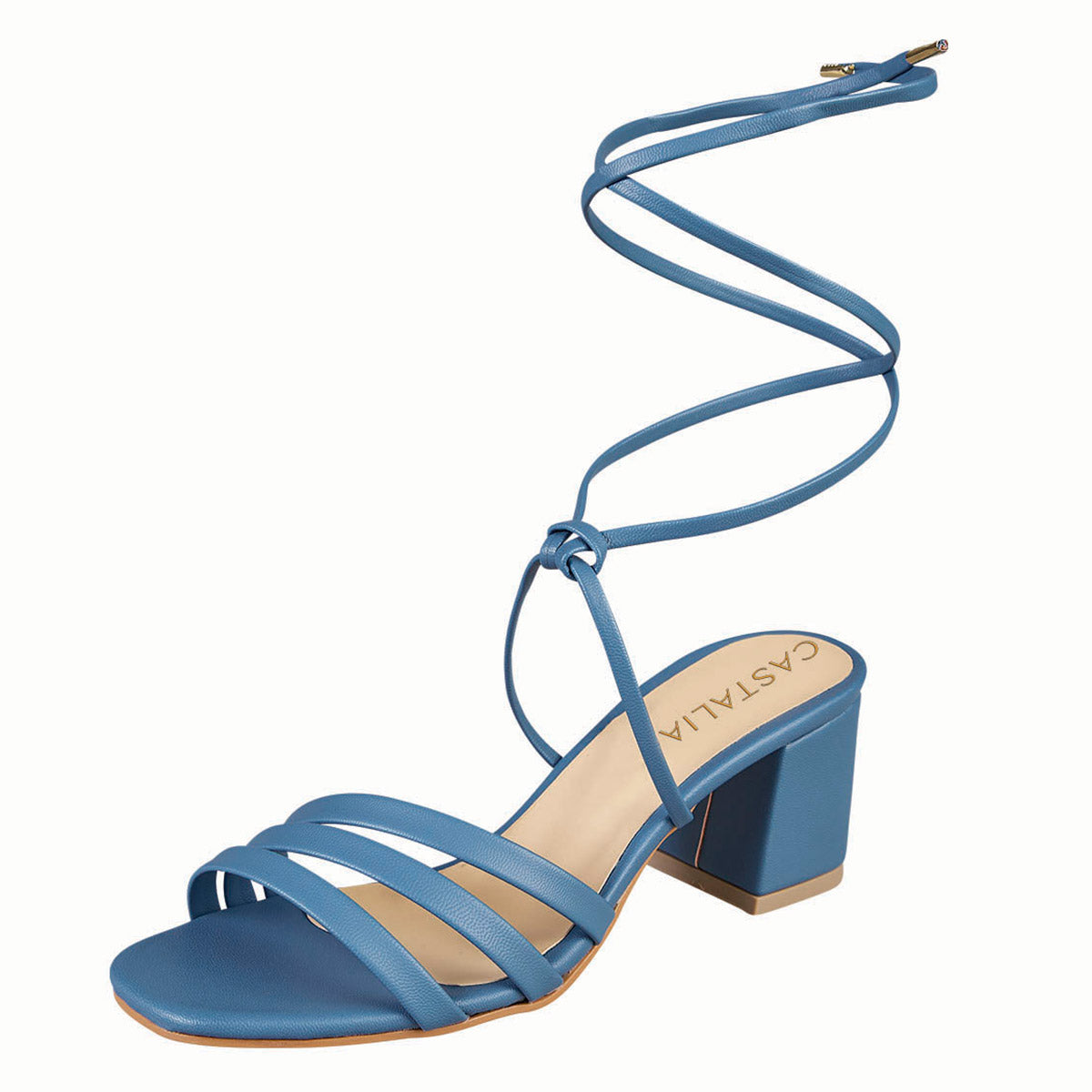 Tacón Para Mujer CASTALIA 246-78 Azul Tira Ajustable