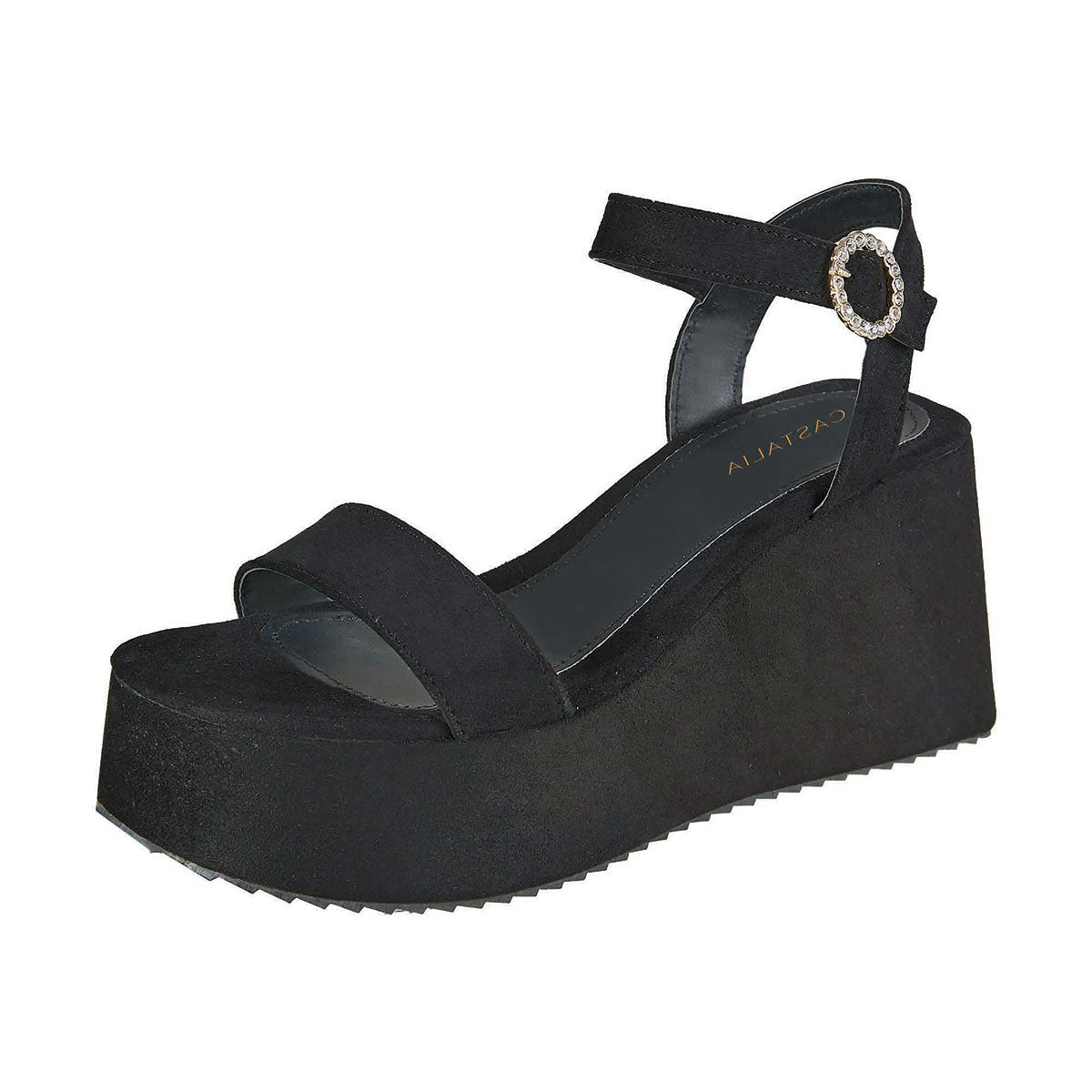 Plataforma Para Mujer CASTALIA Negro Gamuza 296-25