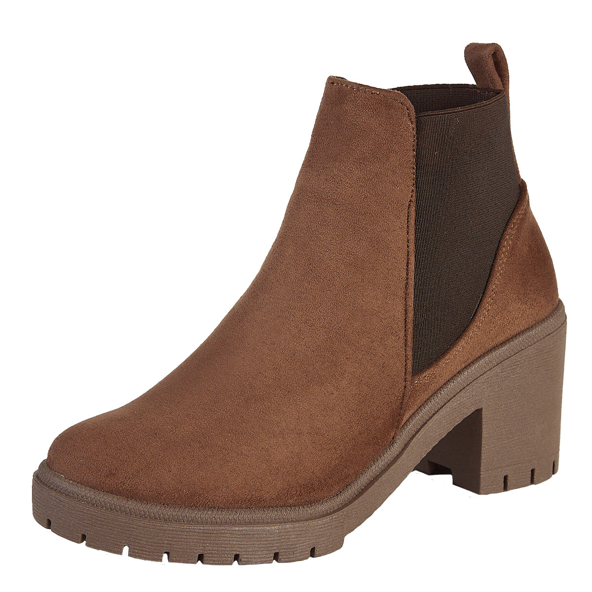 Botín Gamuza Para Mujer Castalia 329-93 Madera Elástico Ajustable