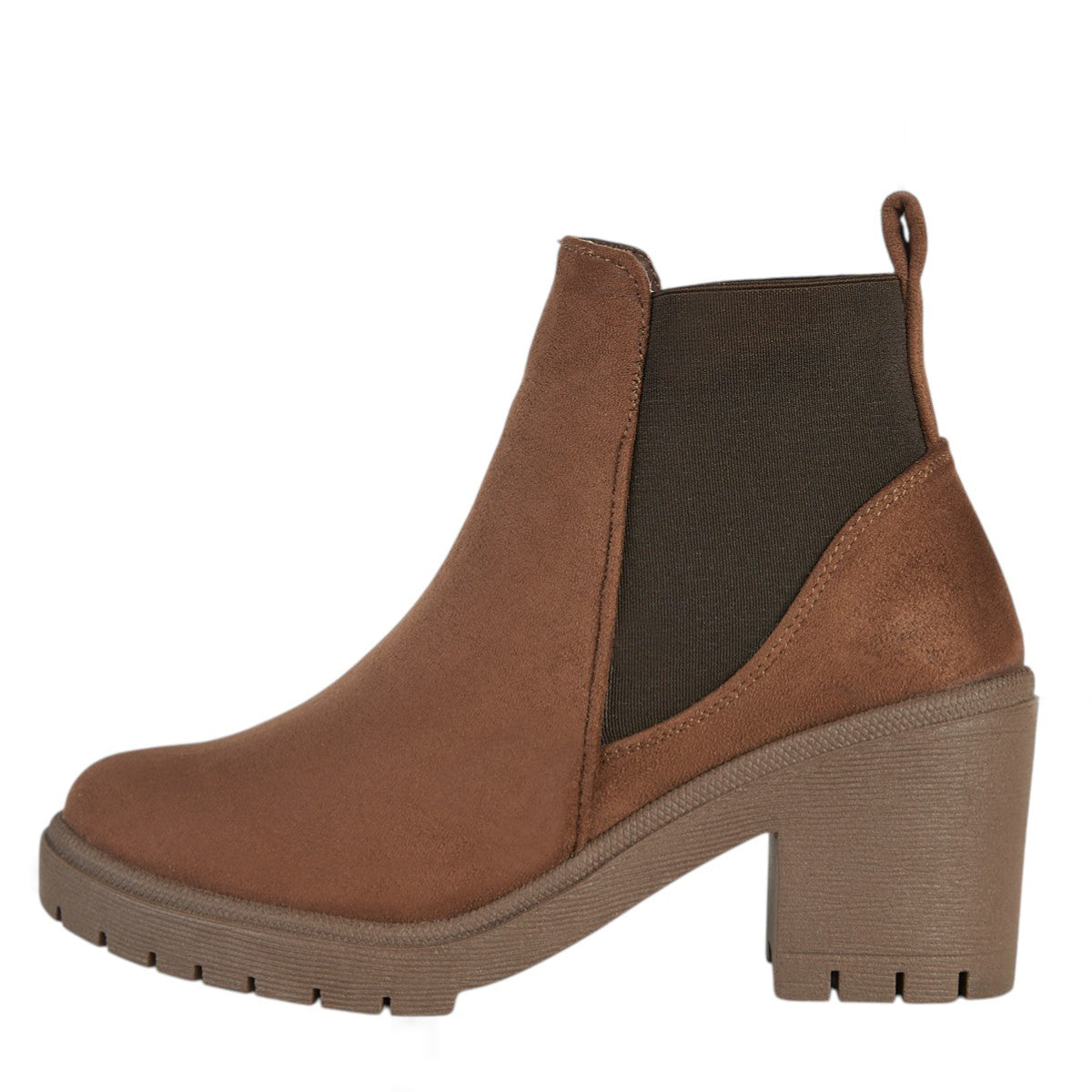Botín Gamuza Para Mujer Castalia 329-93 Madera Elástico Ajustable
