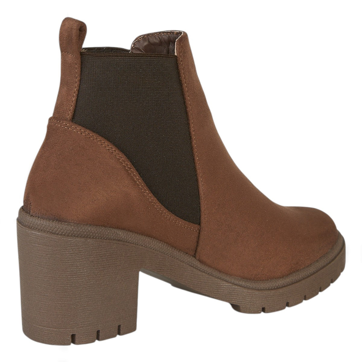 Botín Gamuza Para Mujer Castalia 329-93 Madera Elástico Ajustable