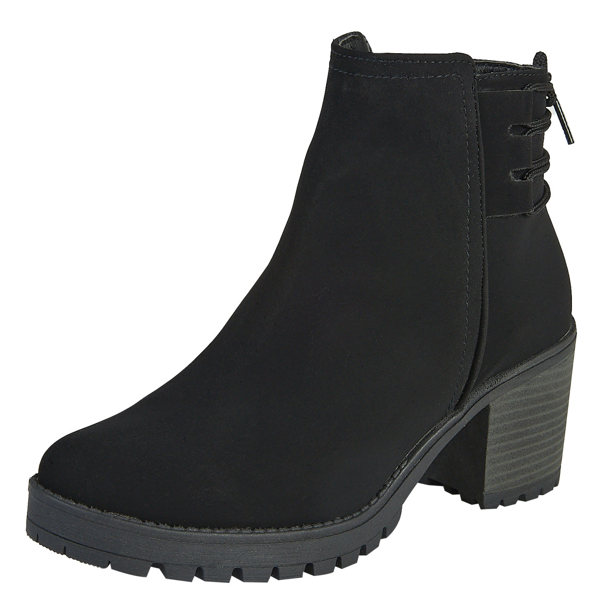 Botín De Gamuza Para Mujer Castalia 329-94 Negro