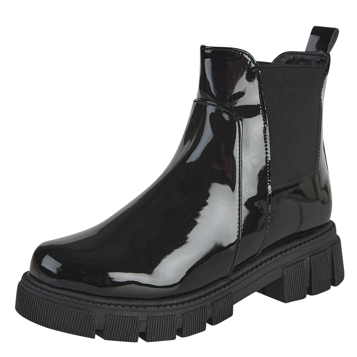 Botín De Charol Para Mujer Castalia 329-98 Negro