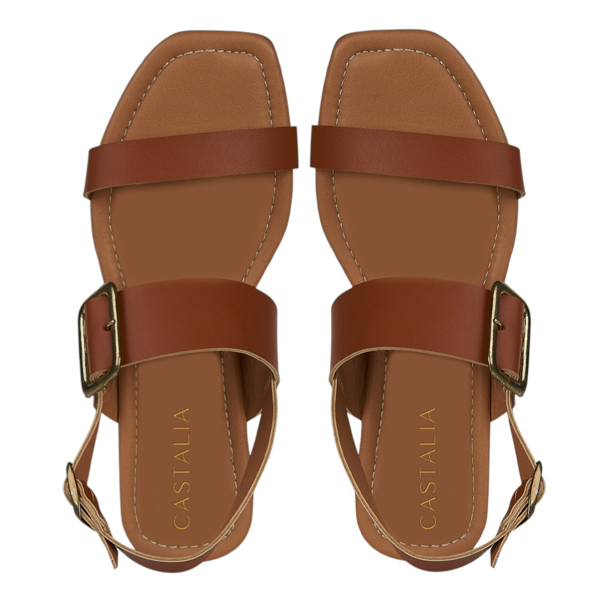 Huarache Para Mujer Castalia 337-85 Tan Doble Ajuste