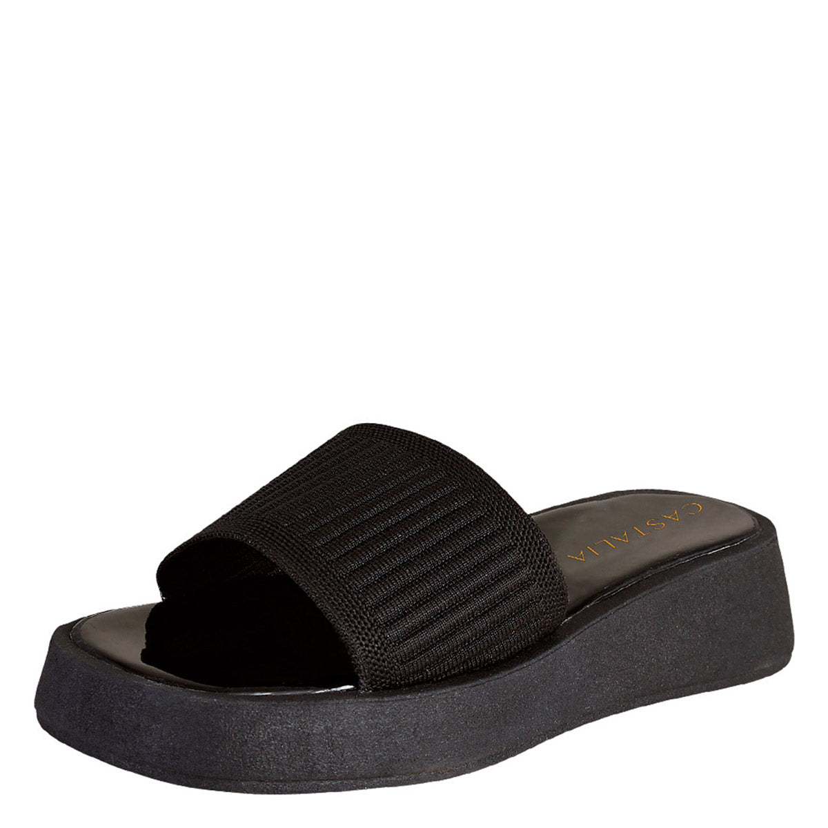Sandalia Para Mujer CASTALIA 382-59 Negro Elastico Ajustable
