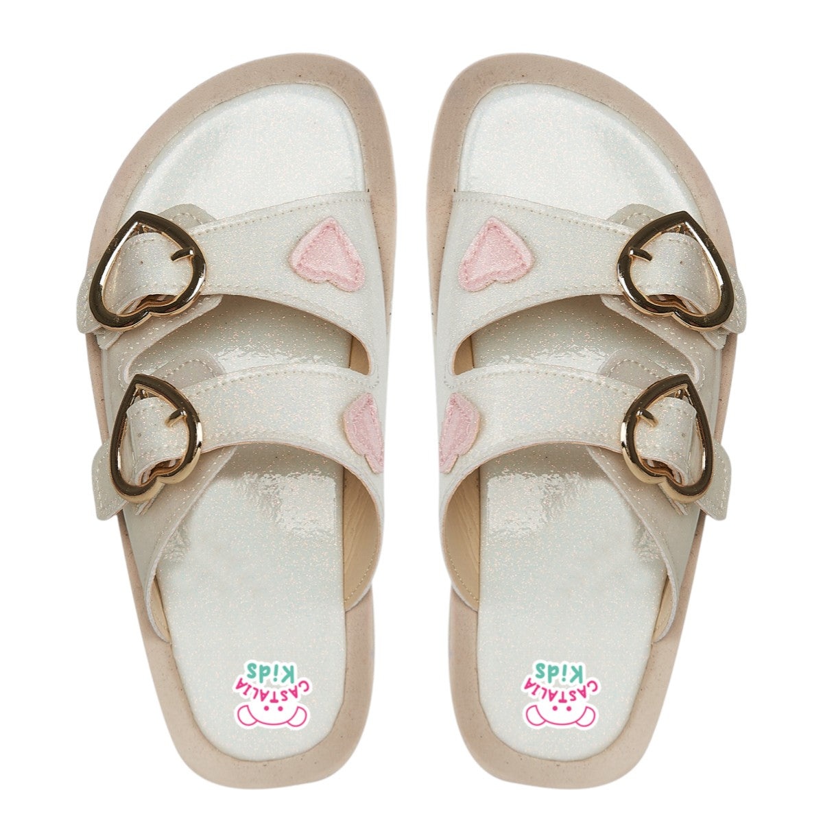 Huarache Para Niña Catalia 415-16 Charol Blanco Doble Ajuste