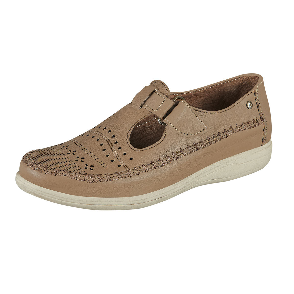 Confort Clásico Para Mujer CASTALIA Beige 100 % Piel 419-59