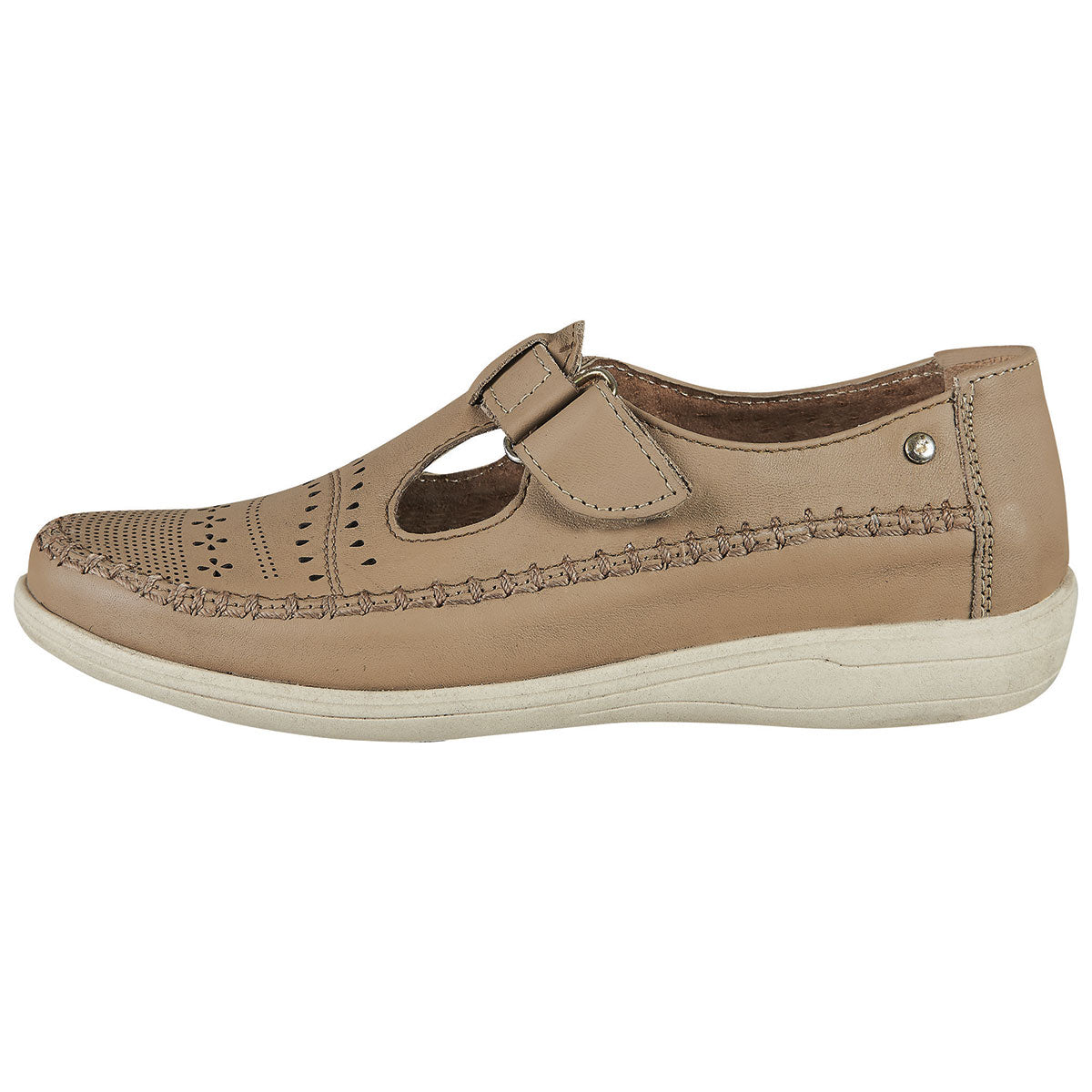 Confort Clásico Para Mujer CASTALIA Beige 100 % Piel 419-59