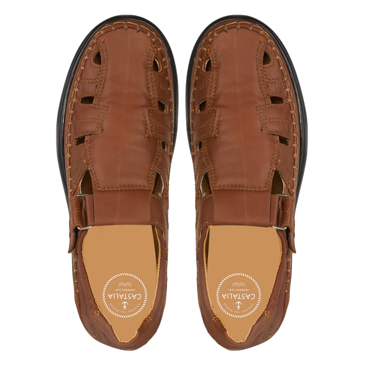 Huarache Cerrado Para Hombre Castalia 419-71 Café
