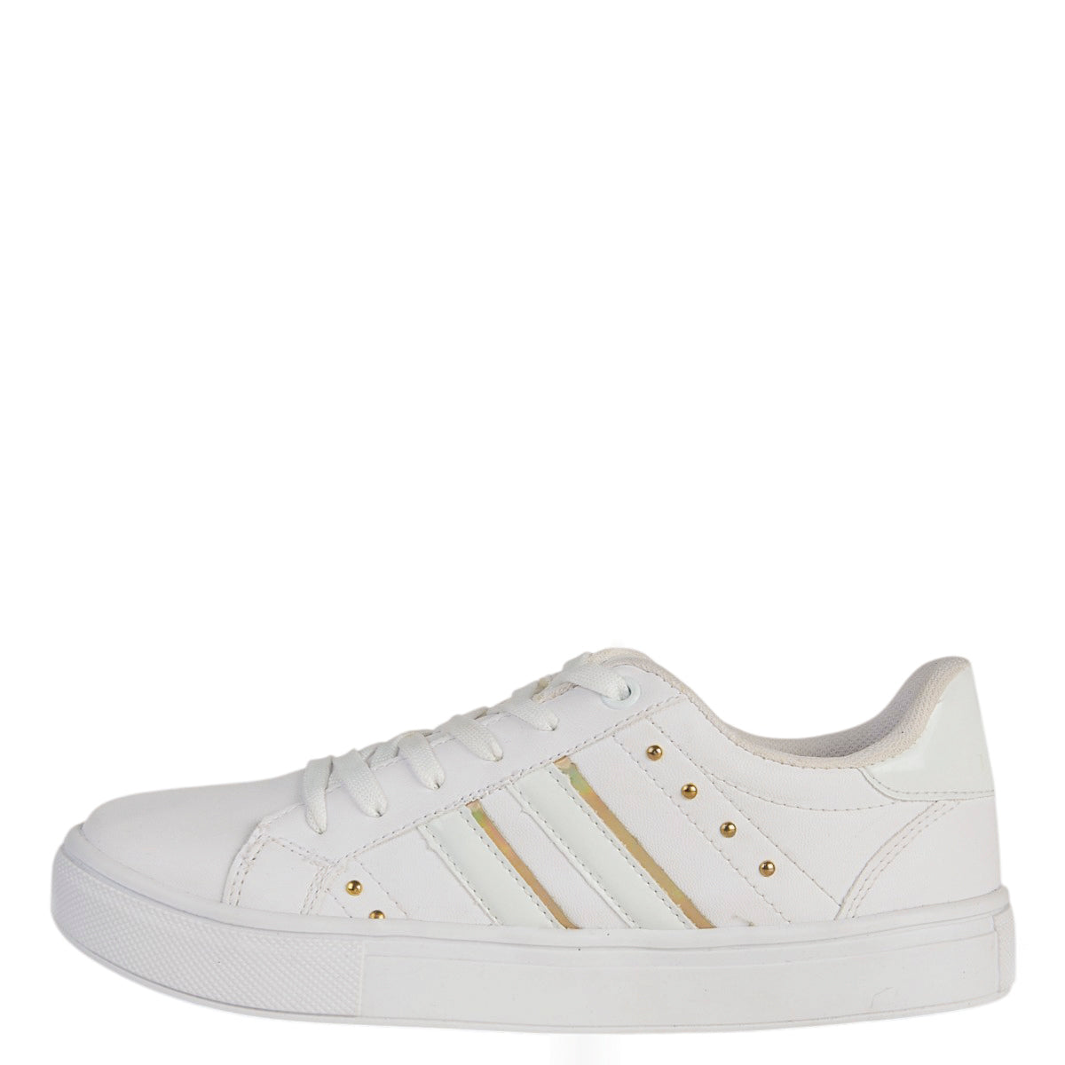 Tenis Blanco Para Mujer Castalia 505-12 Detalles Dorados