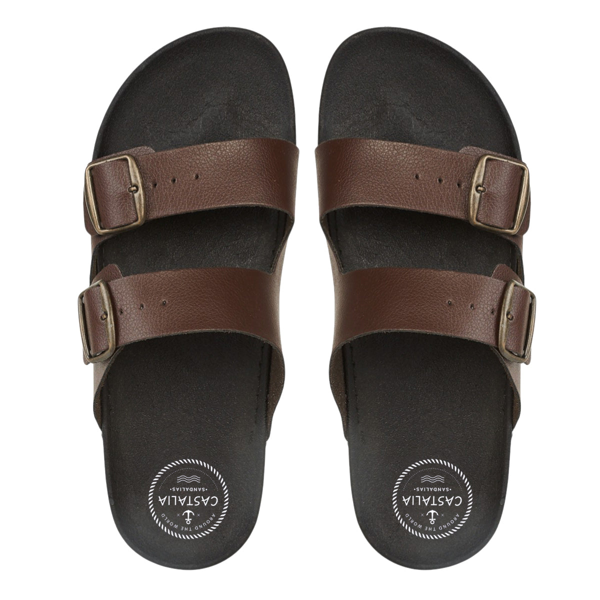 Sandalia Para Hombre Castalia 507-153 Moka Doble Ajuste