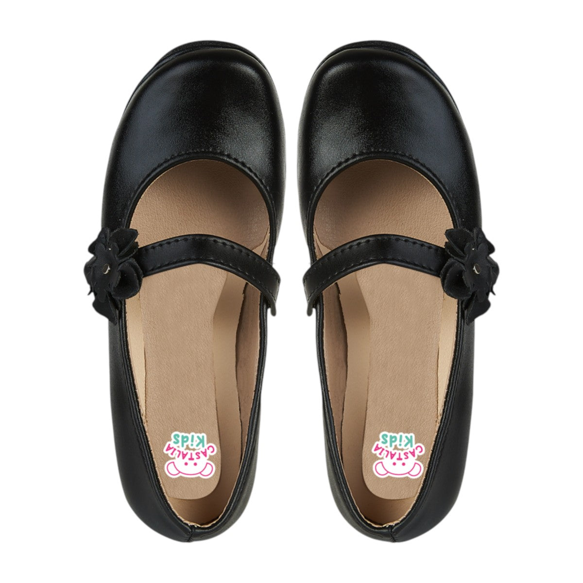 Zapato Escolar Para Niña Castalia 508-108 Negro Con Elástico