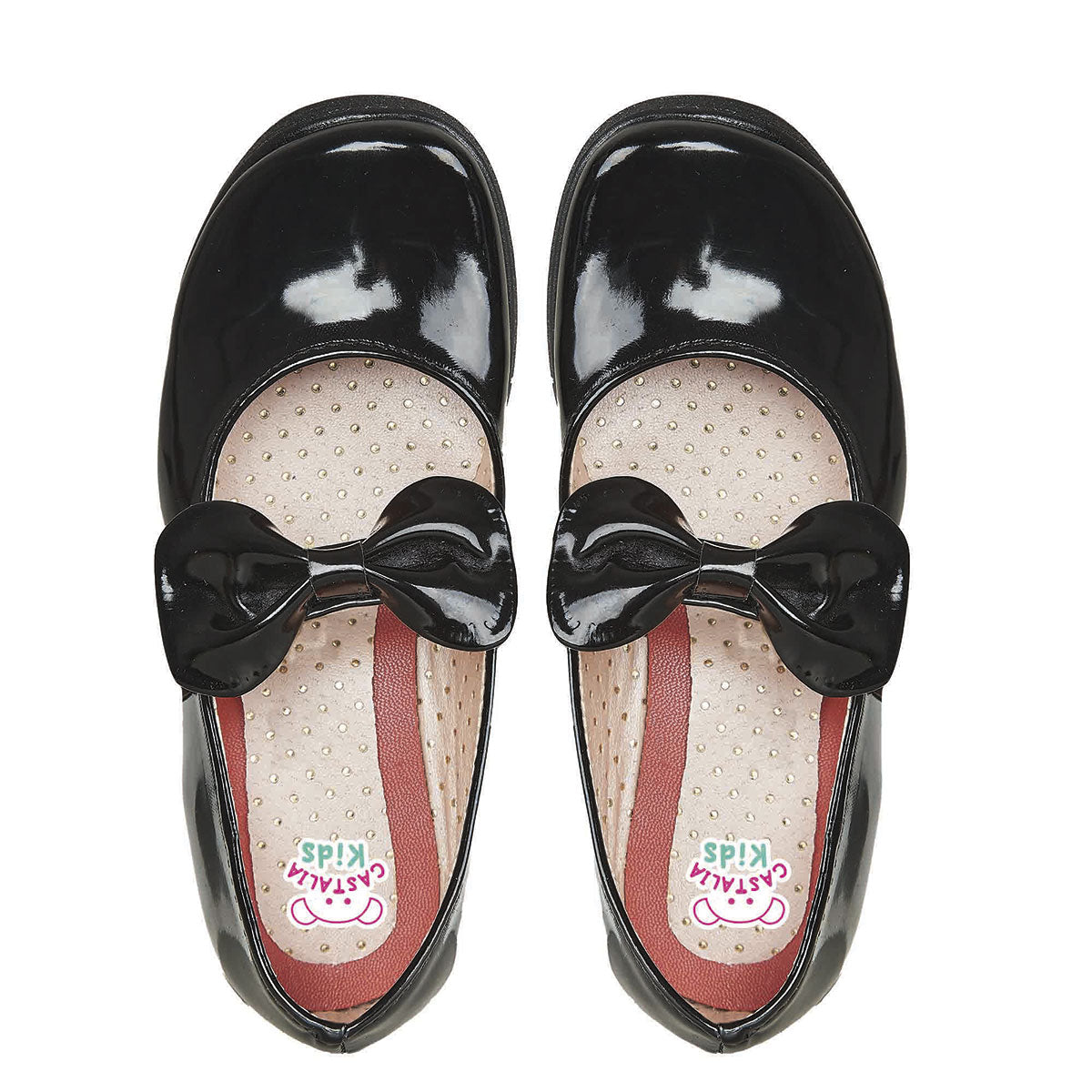 Zapato Escolar Para Niña CASTALIA Negro 508-95 con Moño