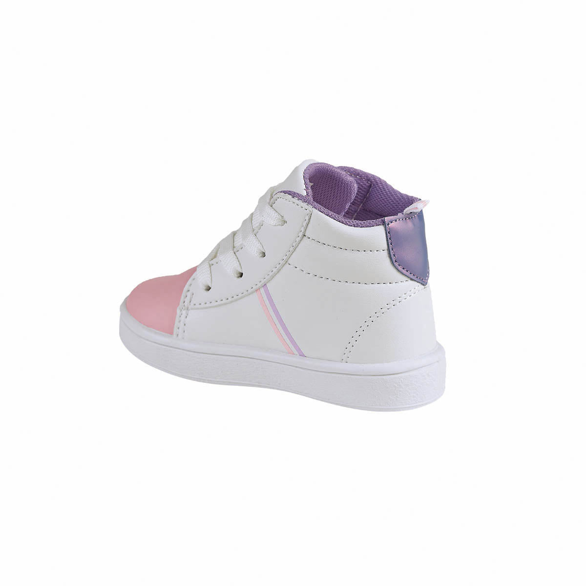 Tenis Tipo Bota Bebe Niña CASTALIA 520-47 Blanco y Rosa
