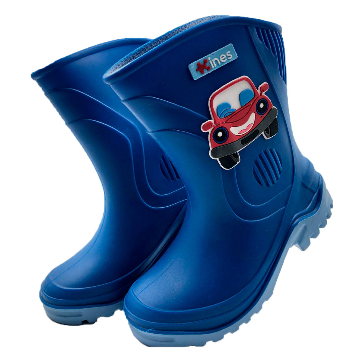 Bota De Lluvia Para Niño Castalia 520-61 Azul Con Carrito