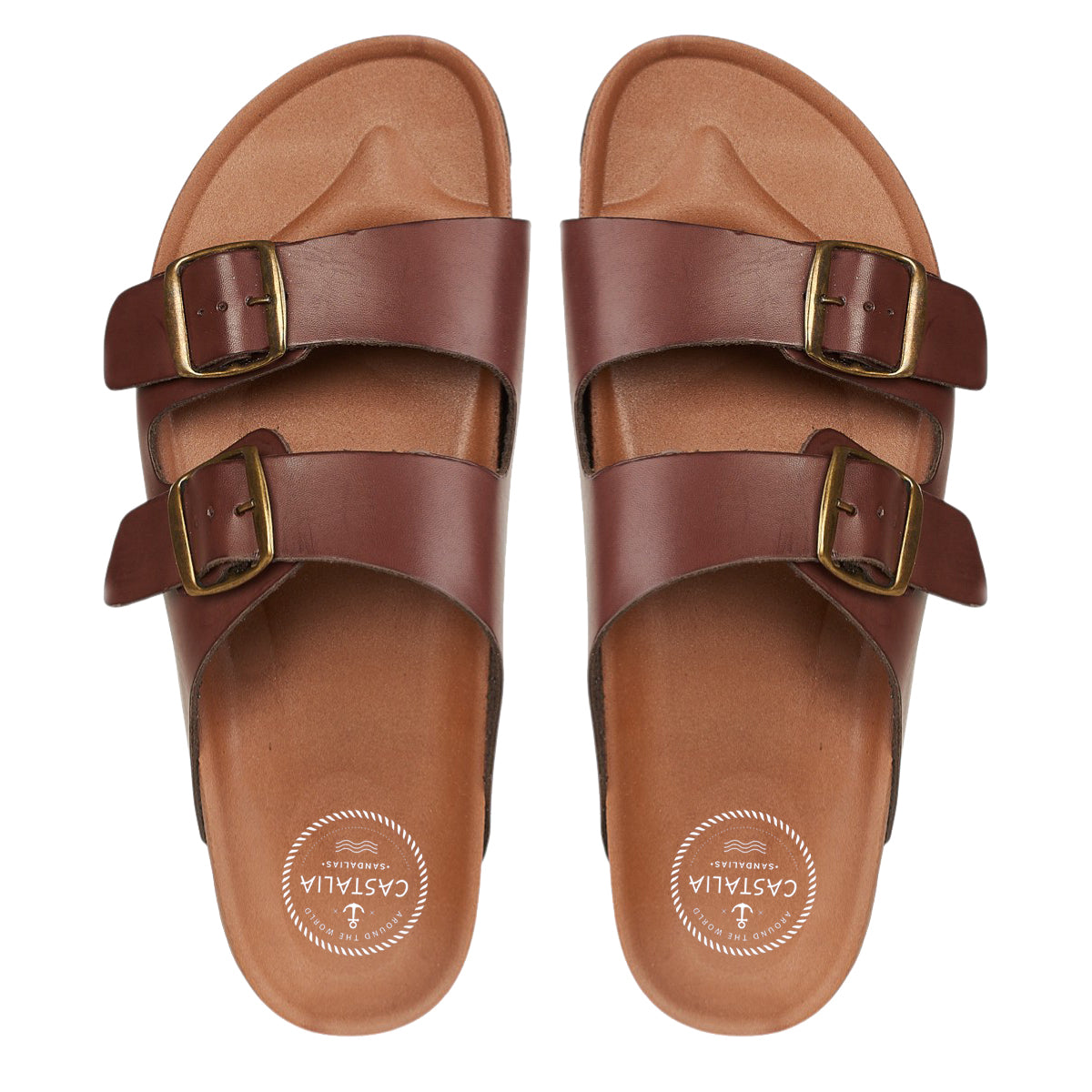 Huarache Para Hombre Castalia 561-117 Café Doble Ajuste