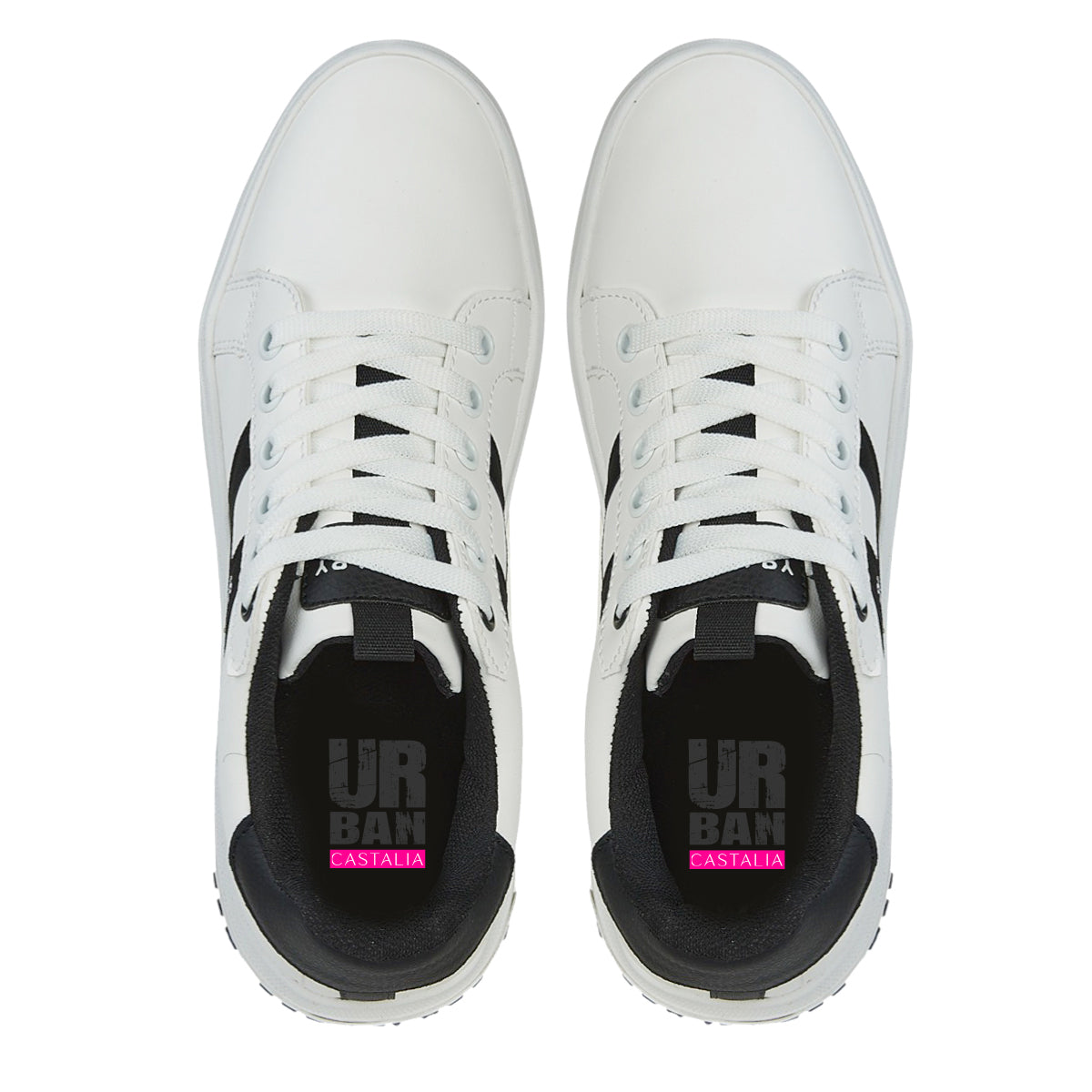 Tenis Urbano Para Mujer Castalia 564-55 Blanco Con Negro