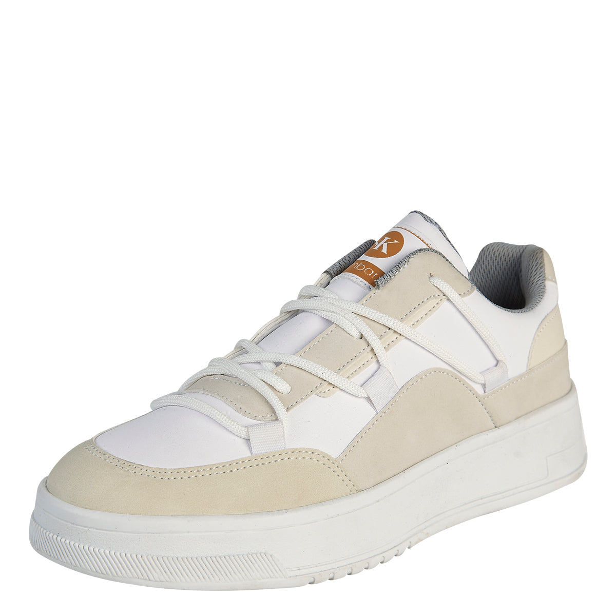 Tenis Urbano Para Mujer Castalia 564-58 Blanco Con Latte Con Acabados En Gamuza