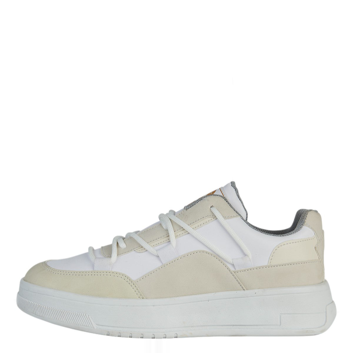 Tenis Urbano Para Mujer Castalia 564-58 Blanco Con Latte Con Acabados En Gamuza