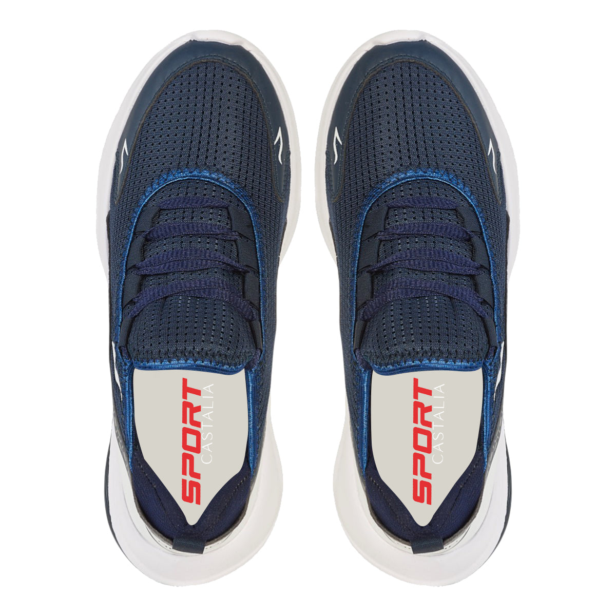 Tenis Deportivo Para Hombre Castalia 608-141 Azul Marino Suela Doble Soporte